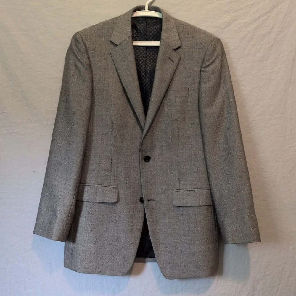Michael Kors  Sport Coat Suit Blazer Jacket Men Textured Herringbone Gray 36R